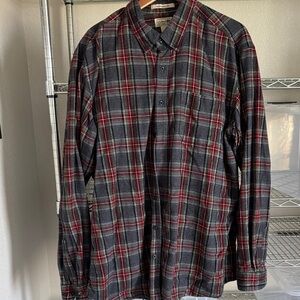 L.L. Bean Red and Black Plaid Casual Shirt